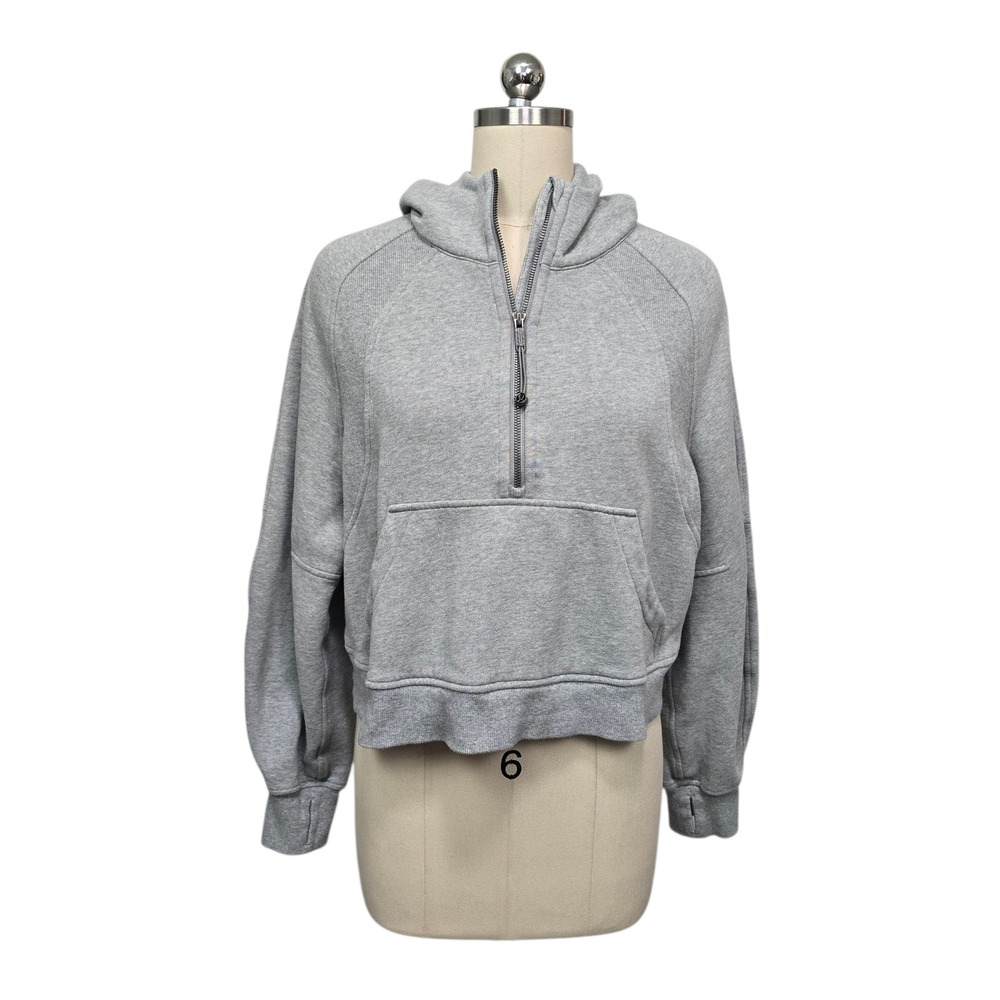 Lululemon Scuba Oversized Half Zip Hoodie Heathered Core Ultra Light Grey sz M/L